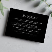シンプルな黒の結婚式の詳細 エンクロージャーカード