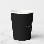 シンプルな黒の線画の卒業帽 紙コップ (右)