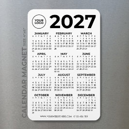 シンプルな黒の2027年カレンダービジネスロゴ マグネット