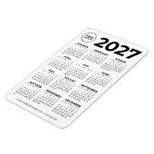 シンプルな黒の2027年カレンダービジネスロゴ マグネット (左側)