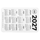 シンプルな黒の2027年カレンダービジネスロゴ マグネット (横)