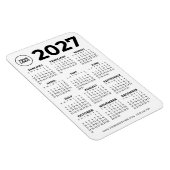 シンプルな黒の2027年カレンダービジネスロゴ マグネット (右側)
