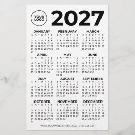 シンプルな黒の2027年カレンダービジネスロゴ 便箋