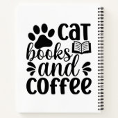 シンプルな黒の「猫+本+コーヒー」好きな人へのギフト ノートブック (裏面)