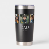 シンプルな黒のDad Established 3枚の写真 保温保冷タンブラー (背面)