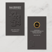シンプルな黒は数主な会計官を浮彫りにします 名刺 (正面/裏面)