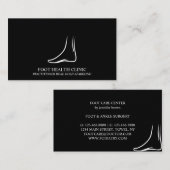 シンプルな黒フットケア ポディアトリー プラクティショナー 医師 名刺 (正面/裏面)