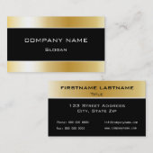 シンプルな黒及び金ゴールドの名刺 名刺 (正面/裏面)