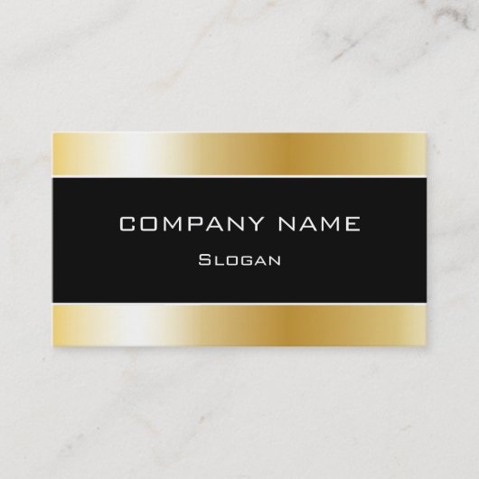 シンプルな黒及び金ゴールドの名刺 名刺 (正面)