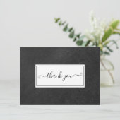 シンプルな黒板スクリプト サンキューカード (スタンド正面)