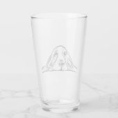 シンプルな黒白のバセットハウンドの仔犬の目 タンブラーグラス (裏面)