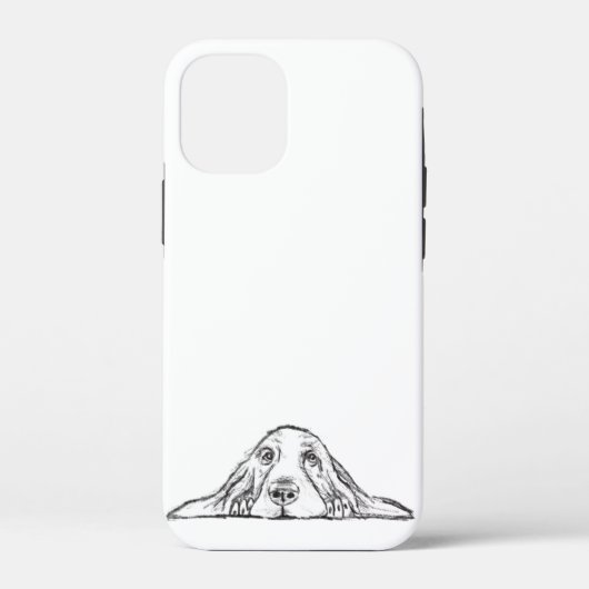 シンプルな黒白のバセットハウンドの仔犬の目 Case-Mate iPhoneケース (裏面)