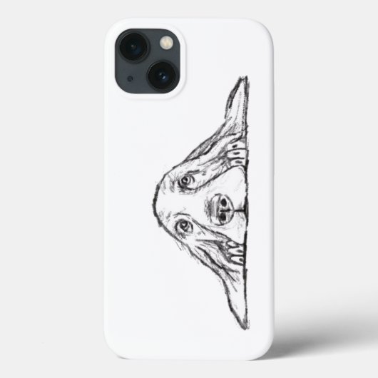 シンプルな黒白のバセットハウンドの仔犬の目 Case-Mate iPhoneケース (裏面)