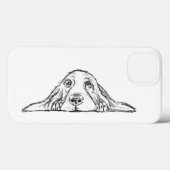 シンプルな黒白のバセットハウンドの仔犬の目 Case-Mate iPhoneケース (裏面 (横))