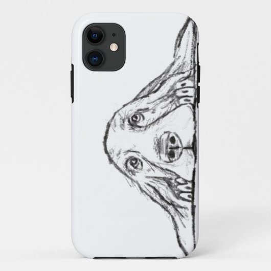シンプルな黒白のバセットハウンドの仔犬の目 Case-Mate iPhoneケース (裏面)