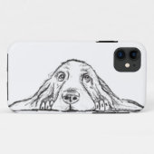 シンプルな黒白のバセットハウンドの仔犬の目 Case-Mate iPhoneケース (裏面(横))