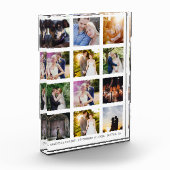 シンプルな12枚の写真コラージュ記念品 フォトブロック (左)