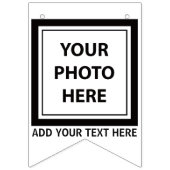 シンプルな16枚の写真とテキスト追加 - 画像をアップロード バンティングフラッグ (第1の旗)