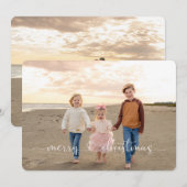 シンプルな2枚の写真の私たちII ホリデーカード (正面/裏面)