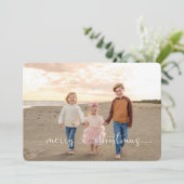 シンプルな2枚の写真の私たちII ホリデーカード (スタンド正面)