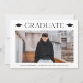 シンプルな2枚の写真を使った卒業式の案内 招待状 (正面)