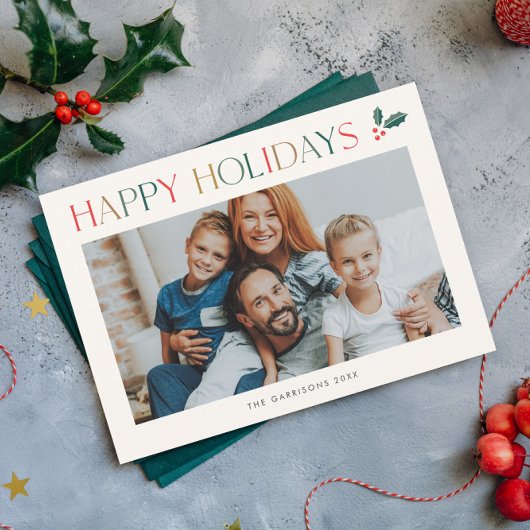 シンプルな2枚の写真 カラフル ハッピー シーズンカード