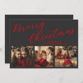 シンプルな3枚の写真のホリデーカード シーズンカード (正面/裏面)