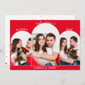 シンプルな3枚の写真の コラージュ | バレンタインデー シーズンカード (正面/裏面)