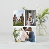 シンプルな3枚の写真コラージュ シーズンカード (スタンド正面)