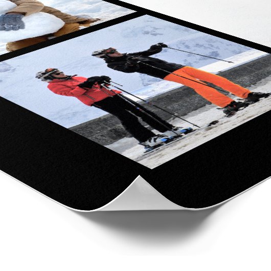 シンプルな30枚の写真コラージュ　カスタムカラーとテキスト ポスター (角)