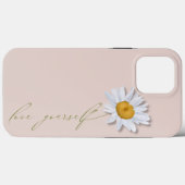 シンプルな3Dデイジーと"愛する自分自身"ステム Case-Mate iPhoneケース (裏面 (横))