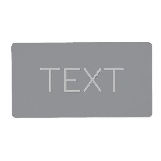 シンプルな3D風テキスト | グレー ラベル (正面)