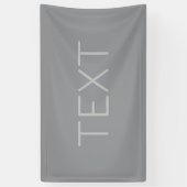 シンプルな3D風テキスト | グレー 横断幕 (縦)