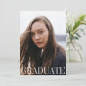 シンプルな4枚の写真を使った卒業お知らせ 招待状 (スタンド正面)