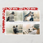 シンプルな4枚の写真を飾ったホリデーカード シーズンカード (正面/裏面)