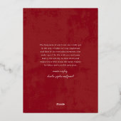 シンプルな4枚の写真コラージュスクリプト メリークリスマス 箔シーズンカード (裏面)