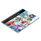 シンプルな4枚の写真コラージュ - カスタムカラー ノートブック (左側)