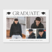 シンプルな4枚写真 卒業式 マグネット招待状 (正面)