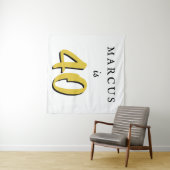 シンプルな40歳の誕生日パーティー背景 タペストリー (インサイチュ(横))