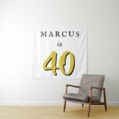 シンプルな40歳の誕生日パーティー背景 タペストリー (インサイチュ)