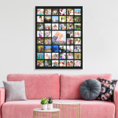 シンプルな45枚の写真コラージュテンプレート - カスタムテキスト キャンバスプリント (インサイチュ (リビング))
