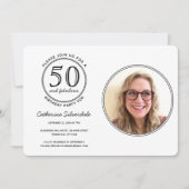 シンプルな50歳のバツグンのお誕生日お祝い写真 招待状 (正面)