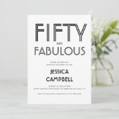シンプルな50歳の誕生日お祝い 招待状 (スタンド正面)