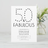 シンプルな50歳の誕生日パーティー 招待状 (スタンド正面)