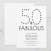 シンプルな50歳の誕生日パーティー 招待状 (正面/裏面)