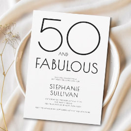 シンプルな50歳の誕生日パーティー 招待状