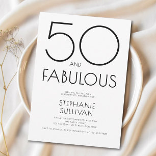 シンプルな50歳の誕生日パーティー 招待状