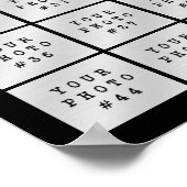 シンプルな51枚の写真コラージュ - カスタマイズ可能な色 ポスター (角)