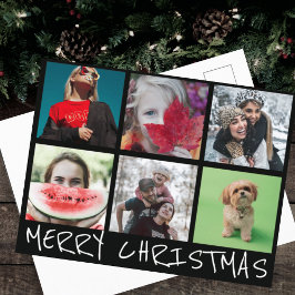 シンプルな6枚のインスタ写真コラージュ メリークリスマス ポストカード