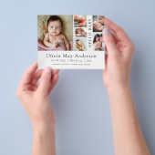 シンプルな6枚写真のハローベイビー誕生発表カードF チラシ (手)